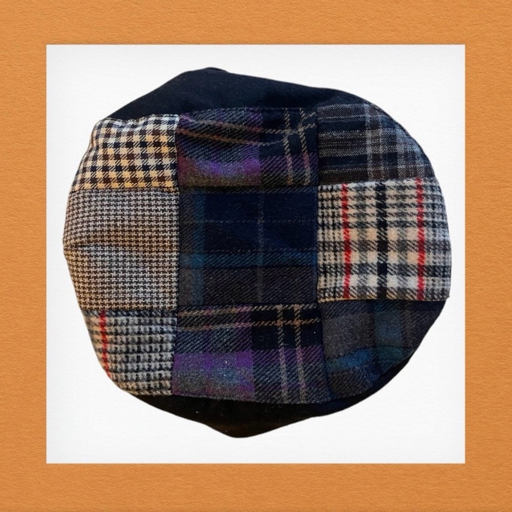 Multi Pattern Patchwork Wool Blend Gatsby Newsboy Ivy Hat Herringbone Golf Cap